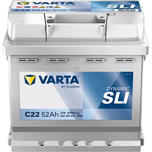 Аккумулятор автомобильный Varta Dynamic SLI C22 6СТ-52 Ач обр.