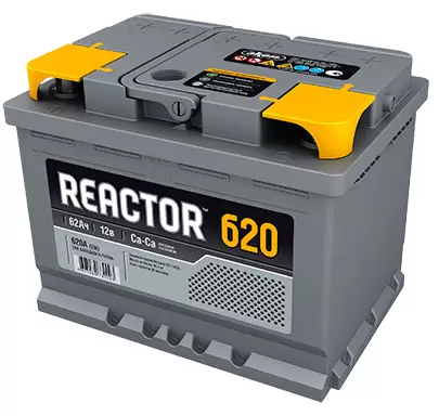 Аккумулятор автомобильный Reactor 6СТ-62 прям.