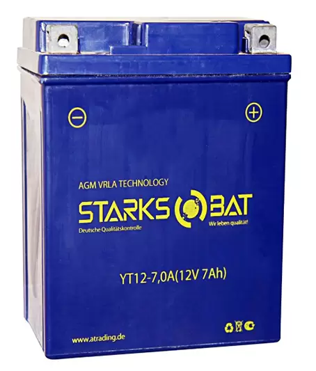 Аккумулятор мотоциклетный STARKSBAT YT12-7A (AGM) 7 Ач