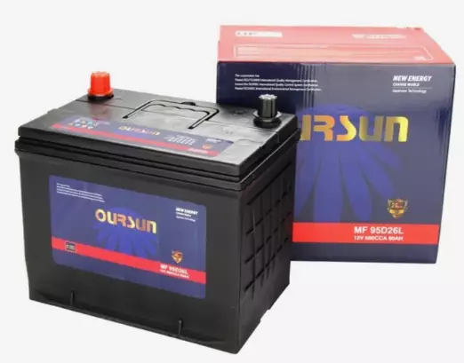 Аккумулятор автомобильный OURSUN JIS MF 95D26L 80Ah 680А (262х173х225) D26L