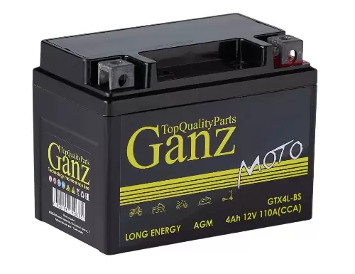 Аккумулятор мото GANZ AGM 4 А/ч 110А ОП (113x70x89) GTX4L-BS (YTX4L-BS)