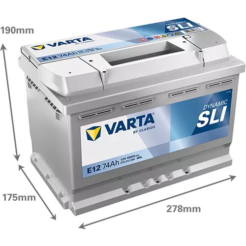 Аккумулятор автомобильный Varta Dynamic SLI E12 6СТ-74 Ач прям.