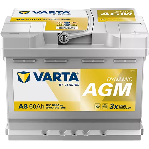 Аккумулятор автомобильный Varta Dynamic AGM A8 6СТ-60 Ач обр.