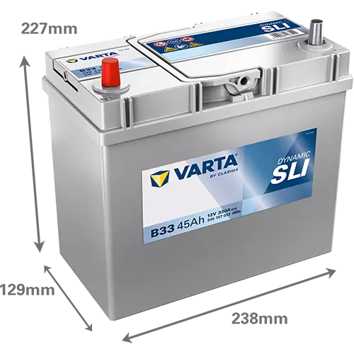 Аккумулятор автомобильный Varta Dynamic SLI B33 6СТ-45 Ач прям. (55B24R)