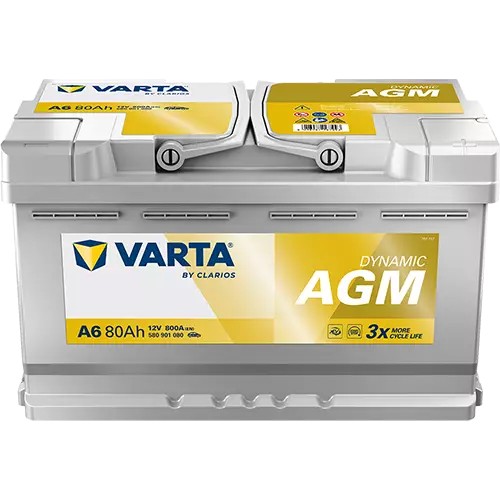 Аккумулятор Varta Dynamic AGM A6 6СТ-80 АЧ обр.
