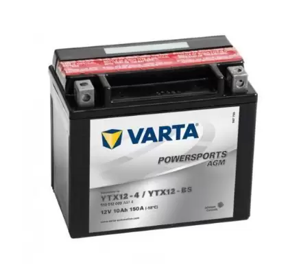 Аккумулятор мото VARTA POWERSPORTS AGM 510 012 015, TX12-BS, 12V 10Ah 150A ОП (152x88x131)