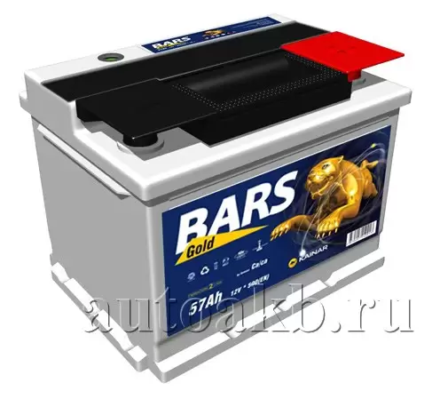 Аккумулятор автомобильный Bars Gold 6СТ-57 Ач обр.