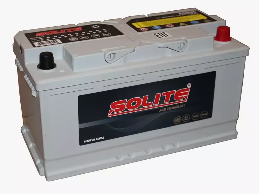Автомобильный аккумулятор SOLITE AGM95L 95.0 Ah 850 A ОП (353x175x190) L5