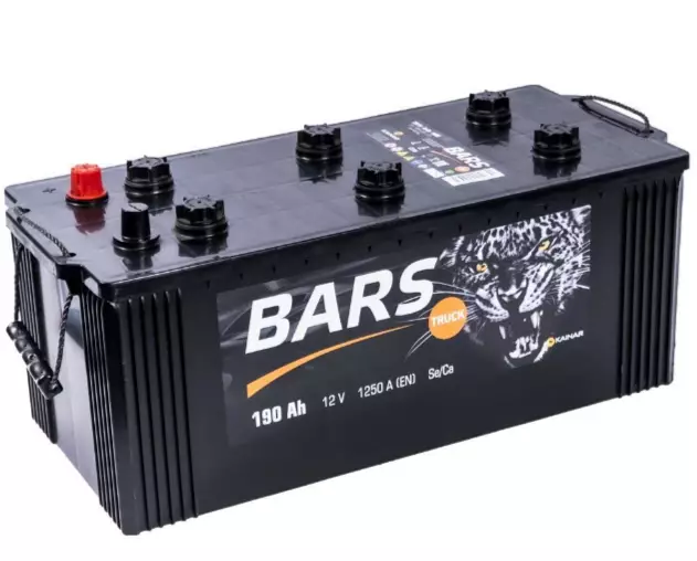 Аккумулятор грузовой BARS 190А.ч 1250А ОП (524x223x223) D5