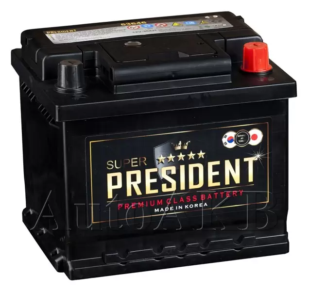 Аккумулятор автомобильный Super President 53646 6СТ-40 Ач обр. (низкий)