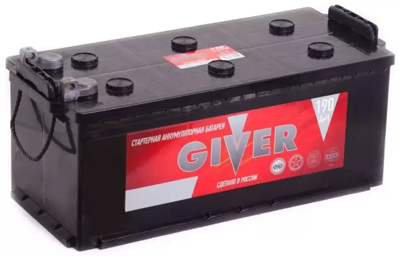 Аккумулятор грузовой Giver 6СТ-190 Ач прям. (под болт)