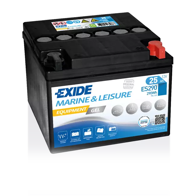 Аккумулятор лодочный EXIDE EQUIPMENT Gel ES 290 25 Ач